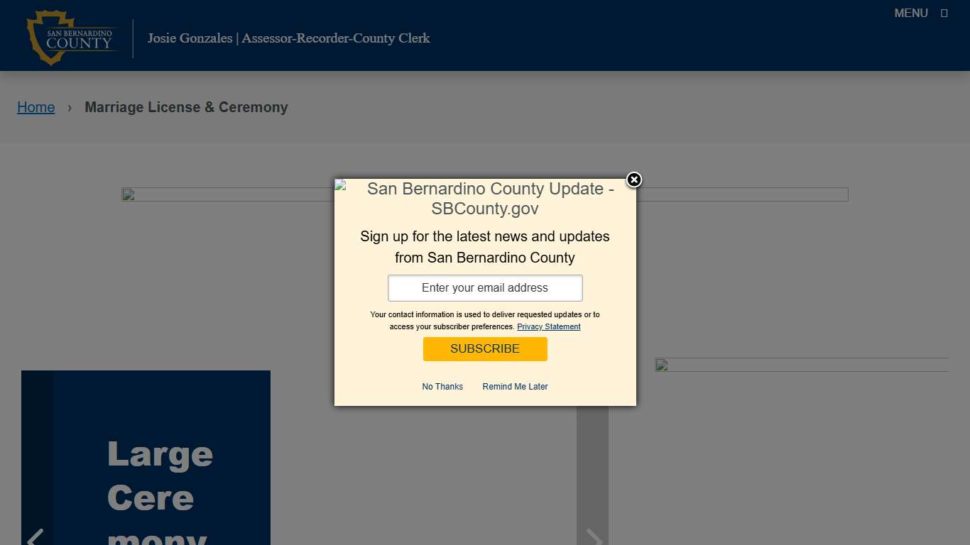 Marriage License & Ceremony – San Bernardino County Assessor